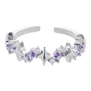 KANSAI新款四芒星锆石戒指女小众设计个性时尚指环酷潮冷淡风配饰