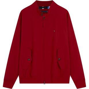 Tommy秋冬男装潮流休闲运动肌理感立领教练员宽松哈灵顿夹克外套