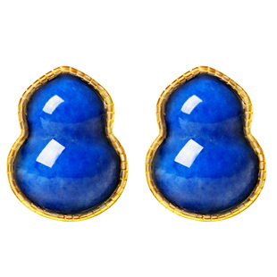 宫里上新葫芦耳钉女青金石耳饰新中式耳环秋冬纯银生日礼物送妈妈