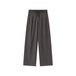 【都市旅人】CHICJOJO休闲裤宽松慵懒风2024新款冬季灰色女阔腿裤