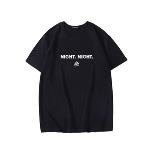 库里纪念同款night night晚安纯棉短袖t恤男美式圆领篮球运动服潮