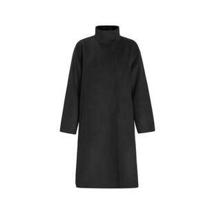 sdeer圣迪奥冬装女装时尚立领宽松双面呢长款大衣S244Z2603