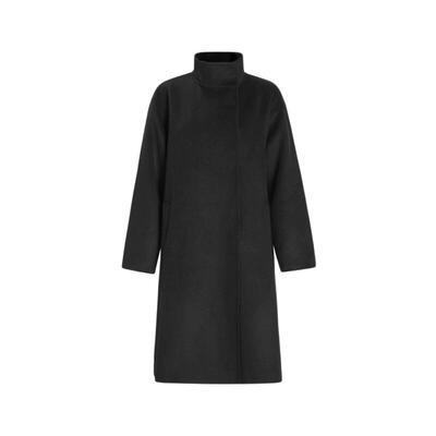 sdeer立领宽松双面呢长款大衣