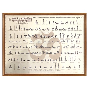 阿斯汤加瑜伽串联体式全一级序列挂图高清自粘装饰阿汤伽瑜伽贴画