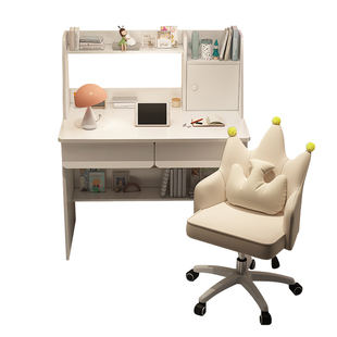 电脑桌台式卧室书桌学生家用书桌书架一体桌学生学习桌椅写字桌子