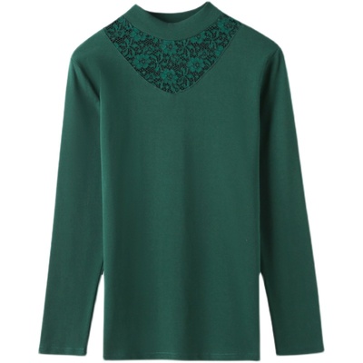 加绒春秋季洋气风中领内搭打底衫