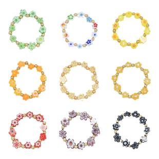 AWE彩色琉璃小花串珠戒指周深官俊臣同款夏季多巴胺穿搭花朵指环