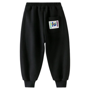 男童加绒裤子运动裤卫裤2025秋冬新款儿童加厚保暖一体绒休闲长裤