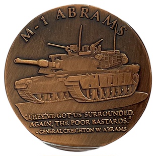 M1 Abrams艾布拉姆斯主战坦克纪念章创意质感金属红铜色军事徽章