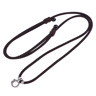 手工编织免绑万能扣头纯银吊坠挂绳高档挂坠佛牌黄金项链绳子男女