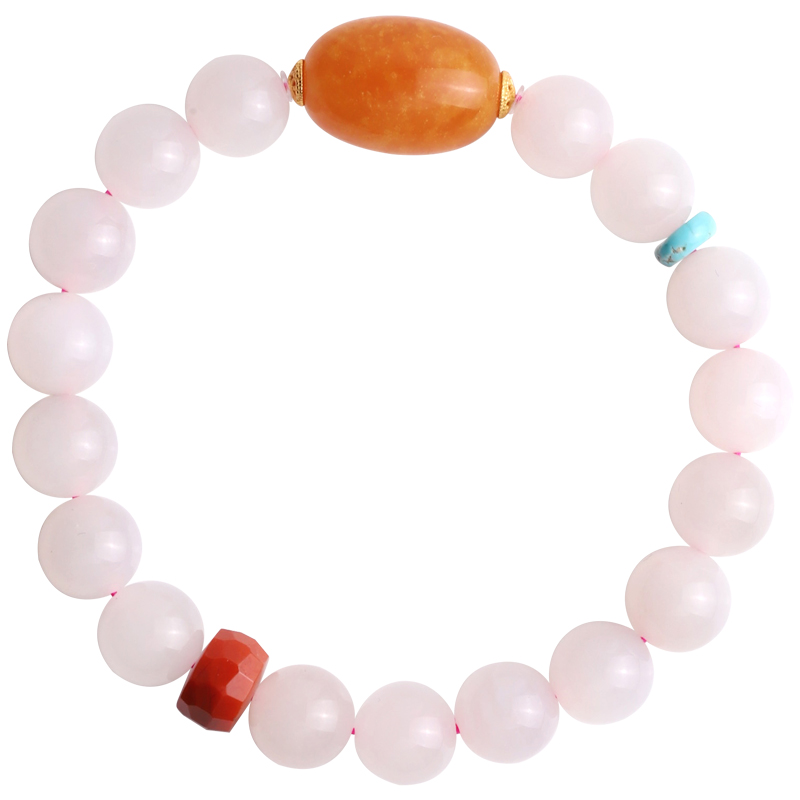 心斋堂【柔藕】天然老坑料藕粉和田玉手串女玉石串珠手镯玉串手链