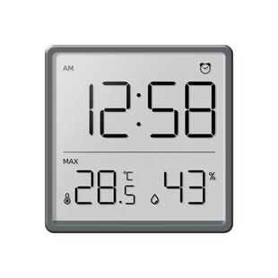 室内温度计家用精准婴儿房温湿度计电子时钟高颜值磁吸温度湿度计