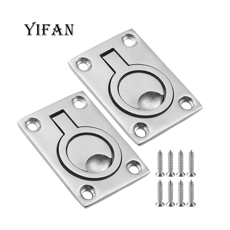 不锈钢316方形地板扣 舱盖折叠拉手把手船用五金游艇配件甲板提手