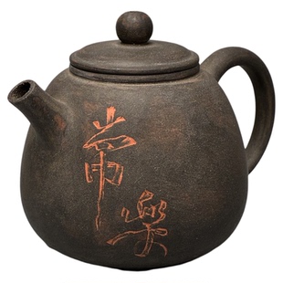 云南建水紫陶高档原矿茶壶纯手工阴刻阳填大师手磨壶非宜兴紫砂