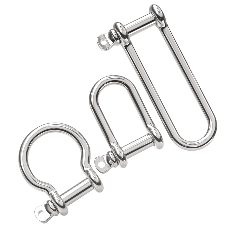国标304不锈钢D型卸扣加长d形起重U型连接扣链条钢扣快速接环弓型