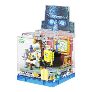 areax砖区积木海绵宝宝菠萝屋玩具大战蟹堡王餐厅周边联名礼物diy