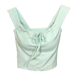蝴蝶结绑带方领背心吊带女带胸垫芭蕾风多巴胺穿搭设计感修身上衣