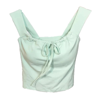 蝴蝶结绑带方领背心吊带女带胸垫芭蕾风多巴胺穿搭设计感修身上衣