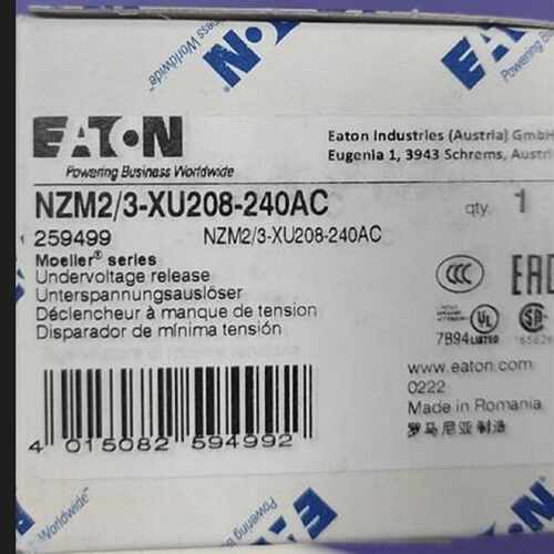 议价伊顿穆勒NZM2/3-XU208-240AC塑壳断路器欠压线圈EATON原装正
