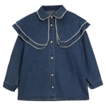 利达NEWDADADA【珍珠娃娃领牛仔衫】衬衫女春高级感轻奢减龄洋气