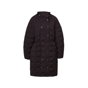 TOP家 内外兼修 法式复古90白鹅绒 腰部抽绳中长款轻盈保暖羽绒服