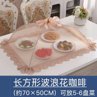 可折叠盖C菜罩餐桌罩饭菜v罩防苍蝇罩子剩N菜食T物罩家E用碗罩大