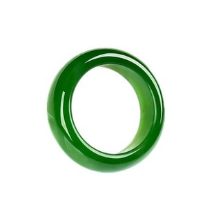 天然新疆和田菠菜绿碧玉戒指环素圈玛瑙阳绿翡翠色正品男女玉戒指