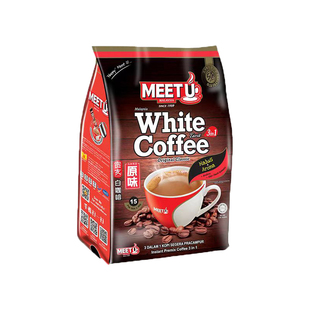 马来西亚进口MEETU密友经典原味白咖啡速溶咖啡粉15条装