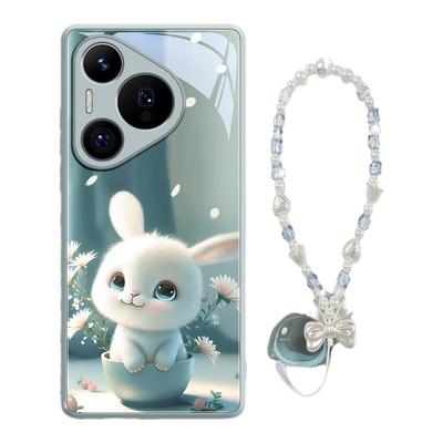 【茶杯兔】高级玻璃壳可爱带挂绳