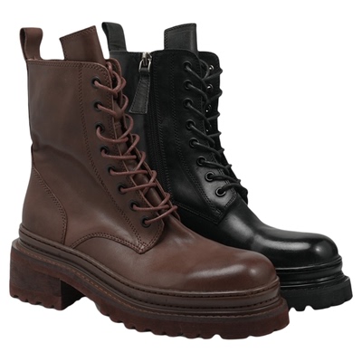 帅气百搭马皮马丁靴增高厚底