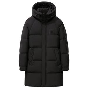 雪中飞2025春新款男士中长款连帽羽绒服加厚简约休闲绅士商务暖
