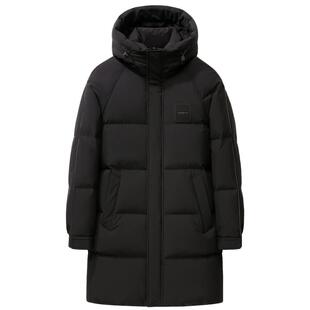 雪中飞2026春新款男士中长款连帽羽绒服加厚简约休闲绅士商务暖