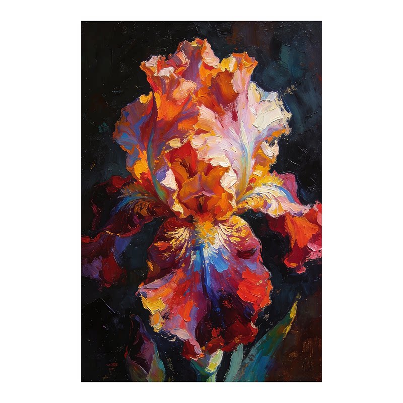 可班艺术纯手绘油画肌理花卉油画