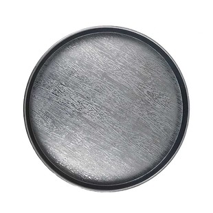 日式加厚托盘密胺木纹水杯茶盘家用圆形水果盘酒店KTV餐具红酒盘