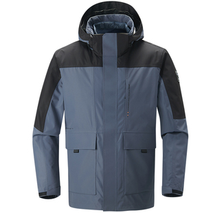 Jeep吉普户外三合一冲锋衣男士防风保暖羽绒服不钻绒防水运动外套