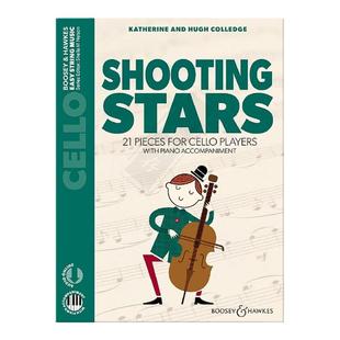 科里奇 流星 21首儿童作品大提琴和钢琴附在线音乐 博浩乐谱 Colledge Shooting Stars 21 Pieces for Cello Players BH13545