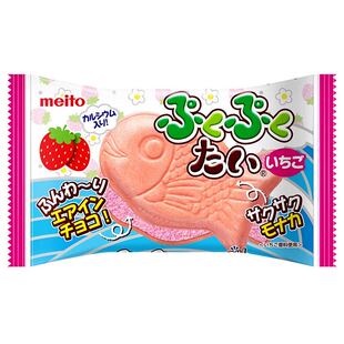 日本本土进口名糖鱼形鲷鱼烧儿童巧克力草莓夹心饼干零食16g