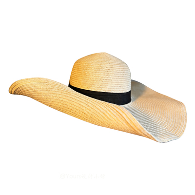 15cm大檐可折叠法式遮阳草帽