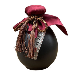 酒壶空瓶陶瓷黑色一斤装白酒瓶小酒瓶具仿古散酒瓶定制LOGO包邮