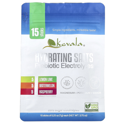 Kevala,Hydrating Salts, Prebiotic Electrolytes, Variety Pack