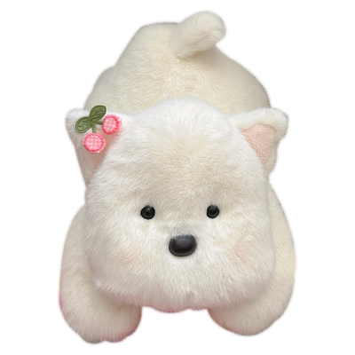 可爱西高地小狗玩偶女孩睡觉抱