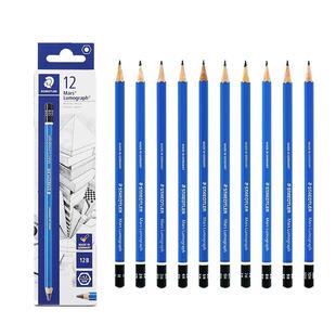 STAEDTLER施德楼素描铅笔100蓝杆铅笔专业绘图绘画铅笔10H-12B美术艺考联考画室绘画练习素描速写铅笔