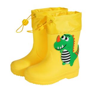 儿童雨鞋男童女童宝宝防滑雨靴男孩水鞋女孩胶鞋防水加绒中大童
