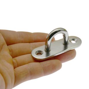 304不锈钢椭圆形挂钩 风扇灯笼顶钩悬挂盘固定扣船栓座板扣固定钩