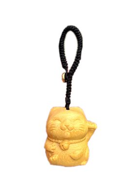 新中式实木小猫挂件吊坠钥匙扣