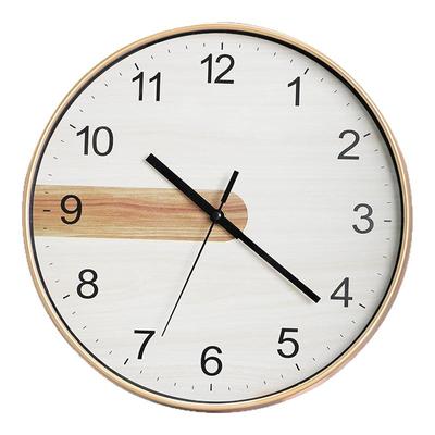 钟表挂钟木纹静音客厅家用