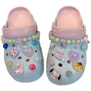 女童洞洞鞋夏款2026新款外穿洋气女孩儿童夏天女款拖鞋外出防滑女