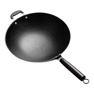 上海老式无涂层铸铁锅圆底尖底平底生铁锅爆炒商用锅具电磁炉燃气