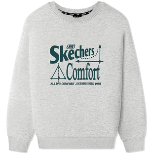 斯凯奇秋冬季流行男女同款时尚百搭潮流衫抓绒卫衣保暖休闲运动服