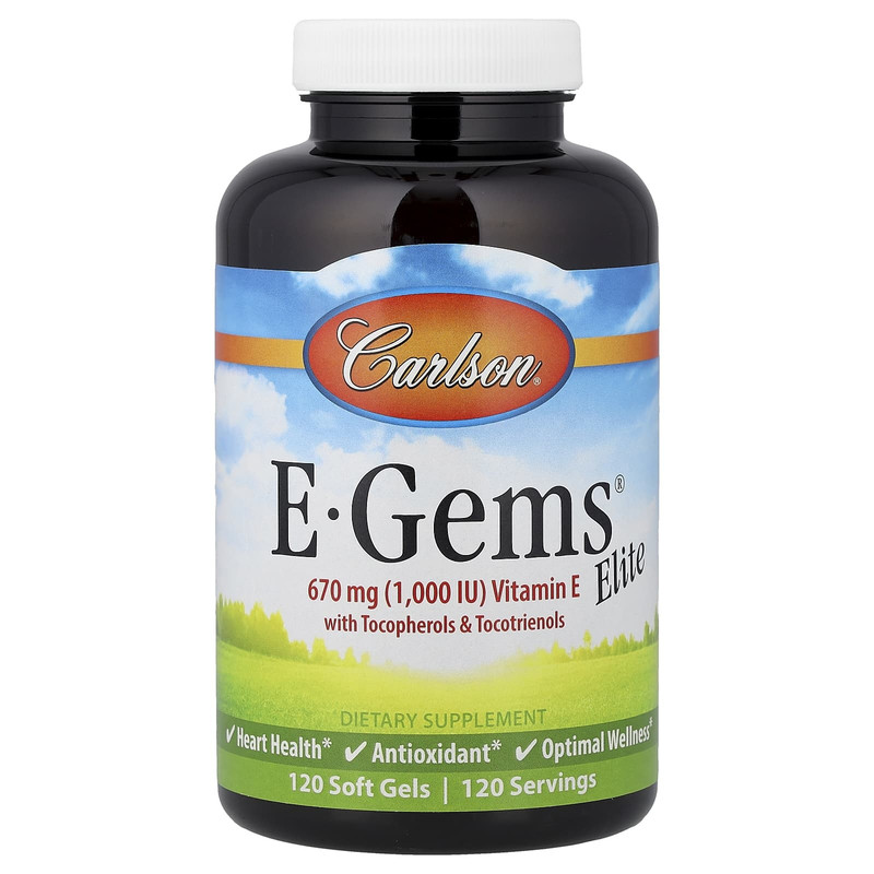 Carlson,E-Gems Elite，维生素 E，670 微克（1000 国际单位），1